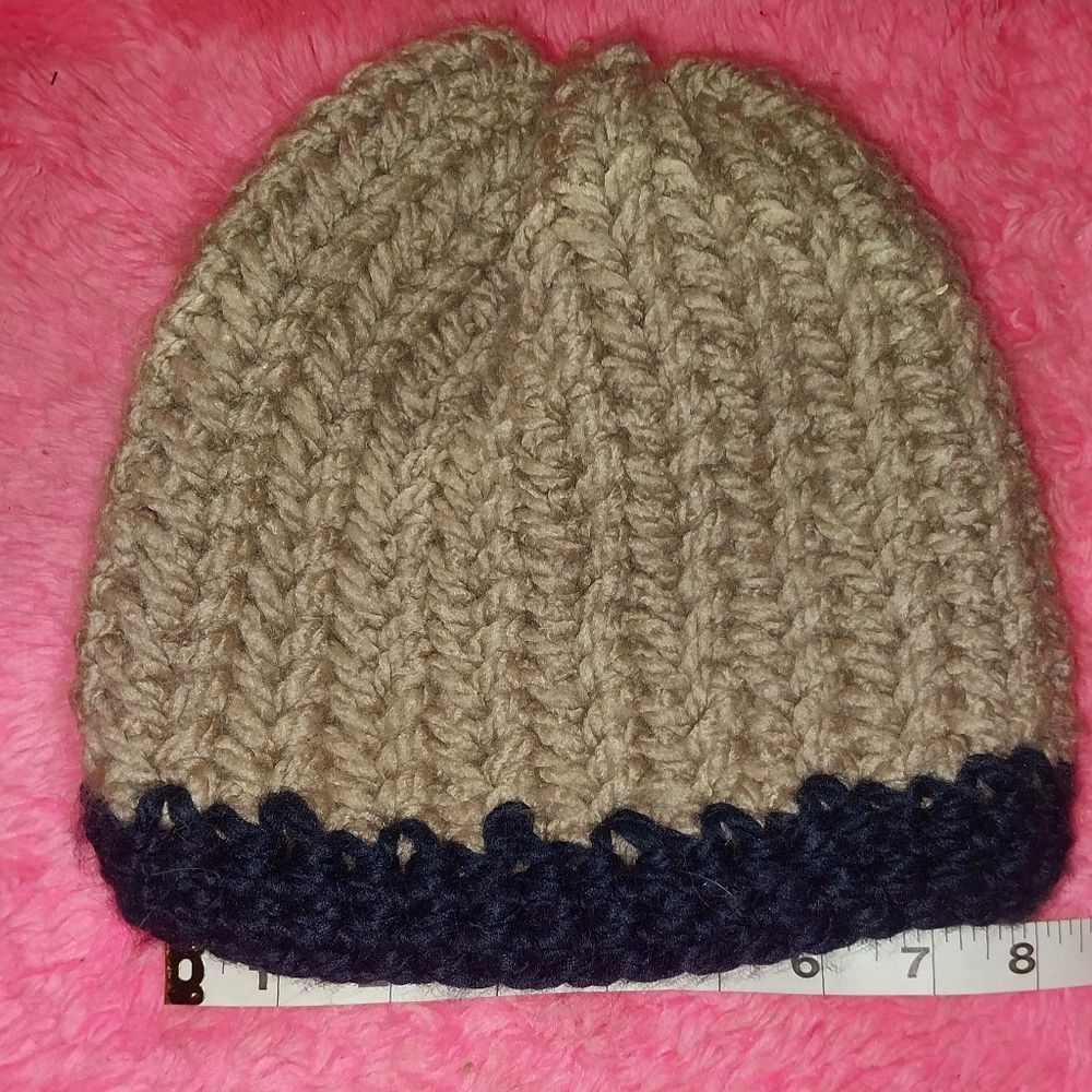 Hand knit hat thick